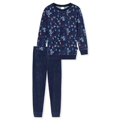 Abbildung von Schiesser Jungen Kinder Langer Schlafanzug Organic Cotton Pyjamaset, Dunkelblau Ii, 140