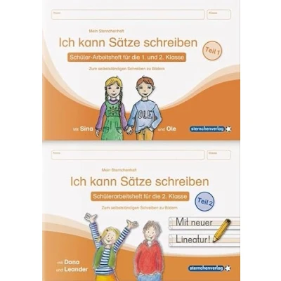 Abbildung von Ich kann Sätze Schreiben Teil 1 und 2 im Set Schülerarbeitshefte für die 1. 2. Klasse: Meine Sternchenhefte zum selbstständigen zu Bildern (Mein Sternchenheft)