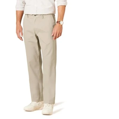 Abbildung von Amazon Essentials Herren Knitterfreie Flatfront Chinohose mit klassischer Schnitt (erhältlich in Big &amp; Tall), Khakibraun, 34W / 31L