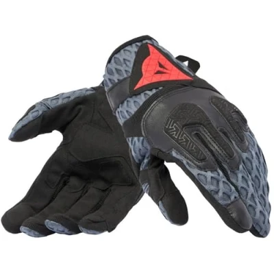 Abbildung von Dainese Air Maze Unisex Gloves, Sommer Motorradhandschuhe, Mesh Gewebe, Knöchelschutz, Touchscreen, für Männer und Frauen, Schwarz/Eisengrau, L