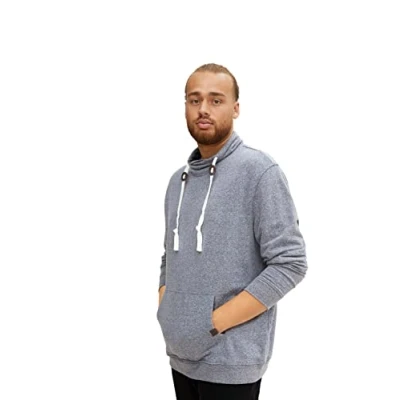 Abbildung von TOM TAILOR Herren Plusize Sweatshirt mit Schalkragen 1034743, 30397 Navy Snow Melange, 4XL Große Größen