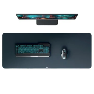 Abbildung von Leitz Extra Großes Gaming Mauspad, Rutschfest, Präzises Maus Tracking, Waschbare Schreibtischunterlage für Büro, Home Office und Gaming, Grau, 100 x 40 cm, 53840089