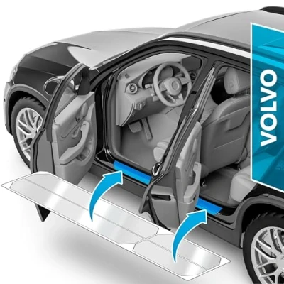 Abbildung von uProtect Auto Einstiegsleisten Schutz für Volvo XC90 2 (II) 256 I 2015 2024 Schutzfolie Autotür Zubehör Zierleisten Lackschutzfolie Transparent