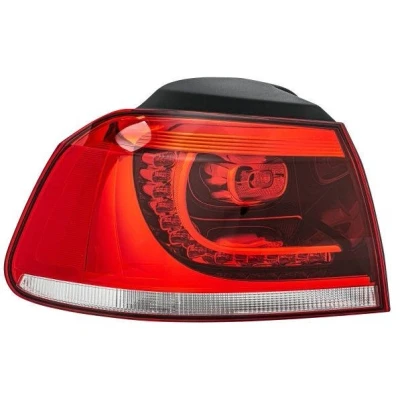 Abbildung von HELLA 2SD 010 408 071 Rückleuchte links äusserer Teil LED, WY21W 12 dunkel, Rot mit Glühlampe, Lampenträger VOLKSWAGEN: GOLF 6