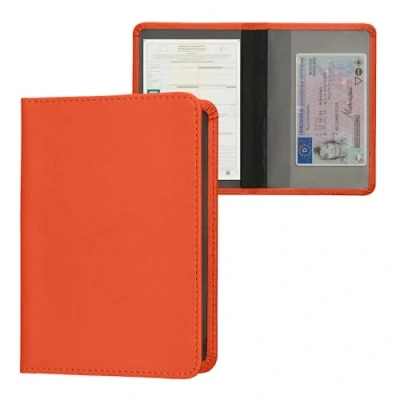 Abbildung von kwmobile Fahrzeugschein Hülle mit Kartenfächern Kunstleder Etui Tasche für Auto Zulassungsbescheinigung Führerschein Fruity Orange