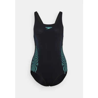 Abbildung von Speedo Womens Placement Muscleback Badeanzug, Damen, Größe: 36, Dark teal