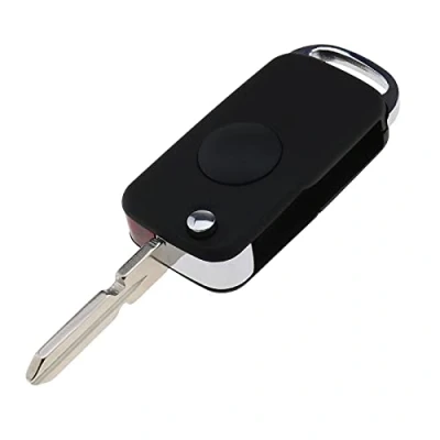 Abbildung von Create idea 1 Tasten Funkschlüssel Fob mit ungeschnittenem Schlüsselrohling Kompatibel Benz Mercedes E/S/SL/W124/R129 Fernbedienung Schlüsseletui Ersatzzubehör Schwarz