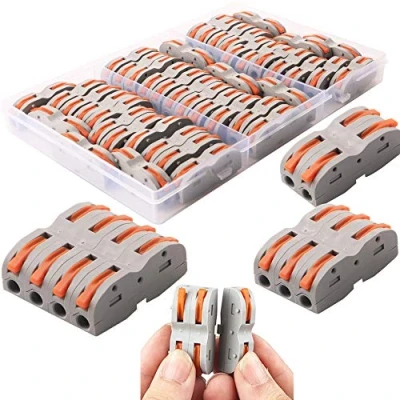 Abbildung von Verbindungsklemmen, CESFONJER 42 Pcs SPL 1 Schnellanschlussklemme mit Betätigungshebel Bilateral Leiter Klemme Aktualisierte Versionen können frei kombiniert Werden 2 5