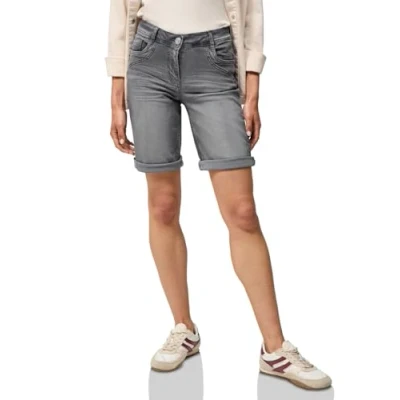 Abbildung von Cecil Casual FIT Jeans Shorts, Damen, Größe: 29, Grau