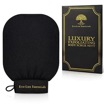 Abbildung von Eco Lux Peeling Handschuh Körperpeeling Tiefenreinigungshandschuh Abgestorbene Hautentferner Weiche Haut für Bad Dusche Hautpflege Damen &amp; Herren Fake Tan Remover