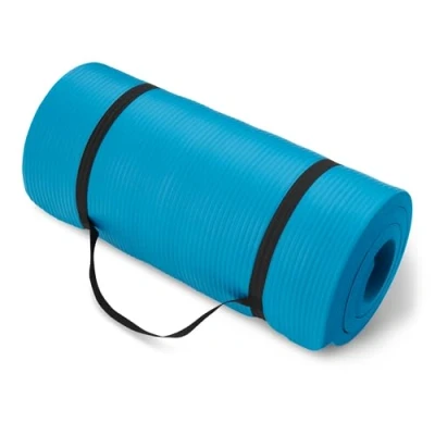 Abbildung von Amazon Basics Yogamatte mit Tragegurt, extra dick, 2.5 cm, Aqua