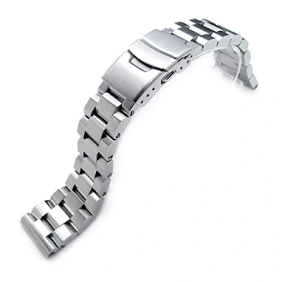 Abbildung von MiLTAT 22mm Hexad 316l Edelstahl Uhrenarmband Straight End Lug Taucherverschluss gebürstet