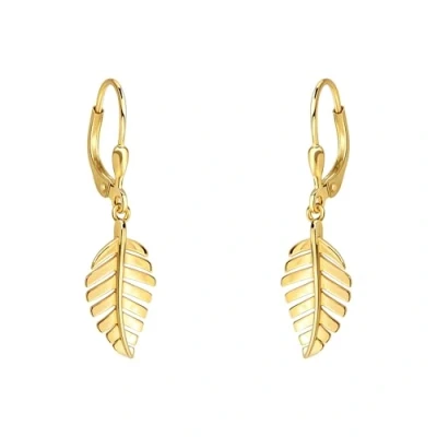 Abbildung von SOFIA MILANI Damen Ohrringe 925 Silber vergoldet/golden Blatt Ohrhänger E2594