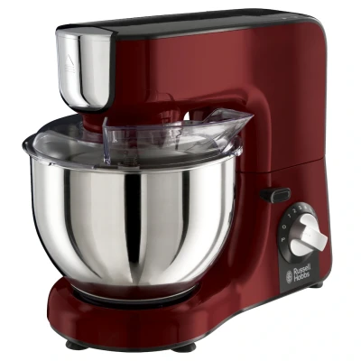Abbildung von Russell Hobbs Küchenmaschine Multi [Knetmaschine &amp; 1,5l Standmixer/Zerkleinerer aus Glas] Desire Rot (3 Rührwerkzeuge, Edelstahl Rührschüssel 2,5kg Rühr / 2kg Hefeteig) Planetenrührwerk 23480 56