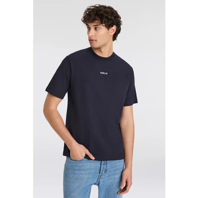 Abbildung von Replay Tshirt print, Herren, Größe: Large, Night blue
