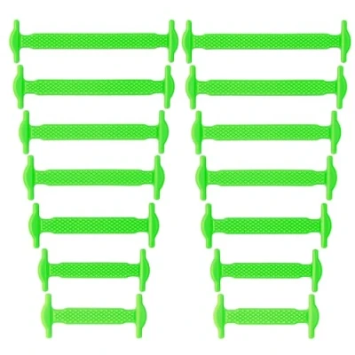 Abbildung von SULPO Schnürsenkel ohne Binden Elastische für Kinder &amp; Erwachsene, Weiß Sportschuhe, Sneaker Alltag Praktische No Tie Laces Komfort Stil Grün