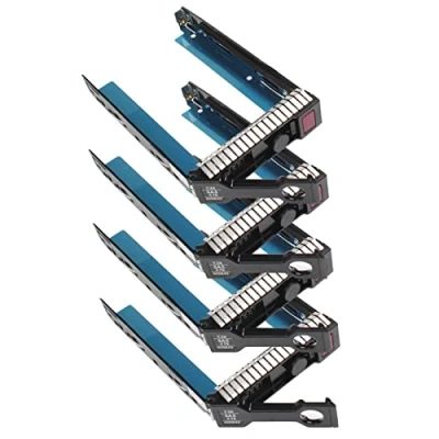 Abbildung von Heretom 3,5 Zoll Ersatz SAS SATA LFF HDD Tray Caddy 651314 001 651320 Festplattenrahmen für HP Gen8 Gen9 DL380p DL360p DL160 DL560 DL385 ML350 ML310 G8 G9 (Nicht passend 2,5 Serie!)