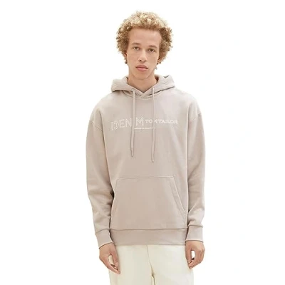 Abbildung von TOM TAILOR Denim Herren 1039426 Relaxed Fit Hoodie mit Logo Print, 11754 light Dove Grey, M