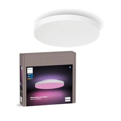 Abbildung von Philips Hue Datura smarte Panelleuchte (klein, rund 38,4 x cm), weißes &amp; farbiges Licht, Bluetooth kompatibel, Sprachsteuerung mit Alexa, Apple Home Google Assistant