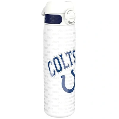 Abbildung von Ion8 Stahl Trinkflasche, 600 ml, Auslaufsicher, Einhandöffnung, Sichere Verriegelung, Spülmaschinenfest, Klappdeckel, Tragegriff, Leicht zu Reinigen, Langlebig, NFL Colts Design