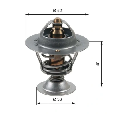 Abbildung von GATES TH31588G1 Kühlwasserthermostat 88 mit Dichtungen ohne Gehäuse LAND ROVER: Defender Off Road, Road Convertible, Discovery 1