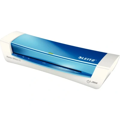 Abbildung von Leitz A4 Laminiergerät, für 80 bis 125 mic Laminierfolien, inkl. Laminierhüllen Starterkit, Ideal den Einsatz im Home Office, kleinen Büros &amp; Schule, Blau, iLAM, 73680036
