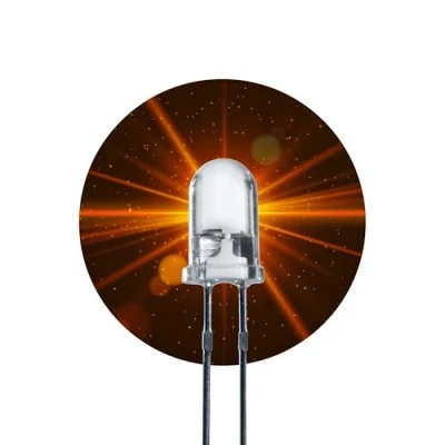 Abbildung von Lumetheus LED 5mm Farbe orange 25000 mcd 25 Stück Leuchtdiode extra hell 2V orangene Diode 2 Pin LEDs