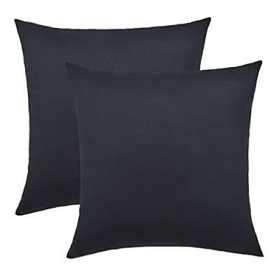 Abbildung von NatureMark 2er Pack Jersey Kissenbezug Kissenhülle Kissenbezüge Seitenschläferkissen Nackenkissen viele Größen und Farben ÖKO TEX (40 x 40 cm, Schwarz)