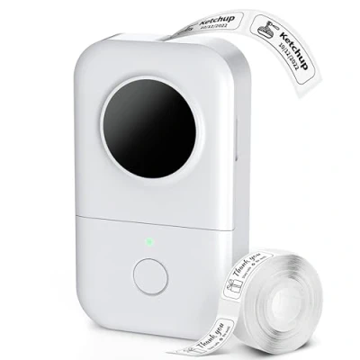 Abbildung von Phomemo D30 Etikettendrucker Maschine, Tragbarer Bluetooth Mini etikettiergerät, Smart Telefon Handheld beschriftungsgerät, Thermo Aufkleber Klein Etikettierer Mehrere Schablonen Schriftart Symbol