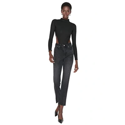 Abbildung von Trendyol Damen Herren Hoher Bund Bootcut &amp; Flared Jeans, Schwarz, 38 EU