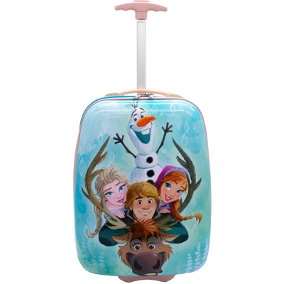 Abbildung von Undercover Polycarbonat Trolley Disney Frozen 16 Inch mit Spanngurten und Reißverschlussfach Teleskopstange leicht robust für Kinder