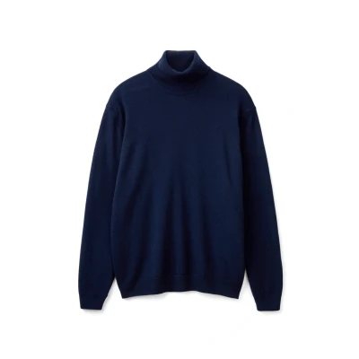 Abbildung von United Colors of Benetton Merino Turtleneck Strickpullover Strickpullover, Herren, Größe: Medium, Blue