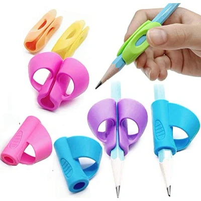 Abbildung von UWinsic 8x Schreibhilfe für Stift Kinder Schreiblernhilfe Grip Schreiblernstift Bleistift Griffe Stifthalter Bleistifthalter Haltung Linkshänder Rechts