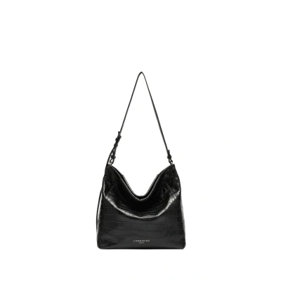 Abbildung von Liebeskind Berlin Chudy HOBO M GERÄUMIGE AUS IN Krokooptik Handtasche, Damen, Größe: One Size, Schwarz