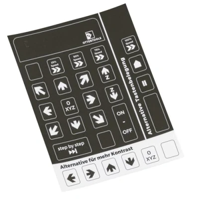 Abbildung von Ottertools Tastatur Aufkleber für CNC Fernbedienung, kompatibel mit Estlcam, Logitech &amp; LogiLink (Schwarz/Weiß)