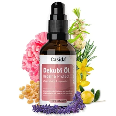 Abbildung von Casida® Dekubi Öl Repair &amp; Protect Aromapflege mit 100% naturreinen Ölen für Dekubitusprophylaxe und Hautpflege 50 ml