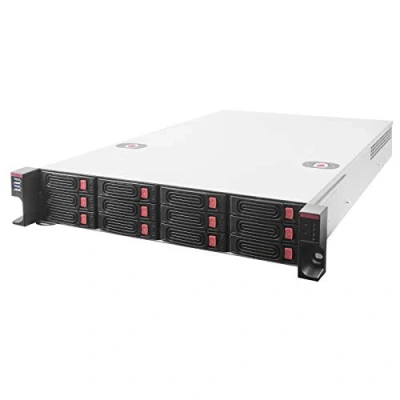 Abbildung von SilverStone Technology SST RM22 312 2HE Rackmount Speichergehäuse mit 12 Schächten für 2,5 Zoll /3,5 Festplatten/ SSDs Mini SAS HD SFF 8643 Gb/s Schnittstelle