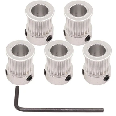 Abbildung von WINSINN Aluminium 2GT GT2 Synchronrad 20 Zähne Bohrung 8 mm 20T Zahnriemenscheibe für 3D Drucker Breite 10 Zahnriemen RepRap Bowden Prusa I3 Mendel Makerbot Kossel Delta (5 Stück)