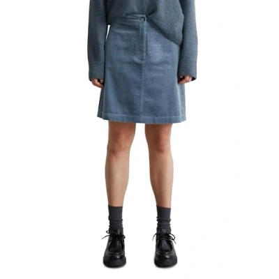 Abbildung von Marc OߴPolo Damen Minirock aus Cord High Waist, Blau (Hazy Blue), 36