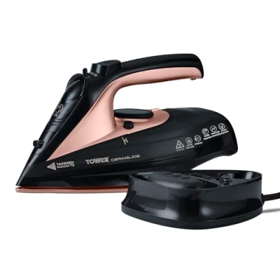 Abbildung von TOWER T22008RGVDE IRON Dampfbügeleisen, Schwarz und Roségold