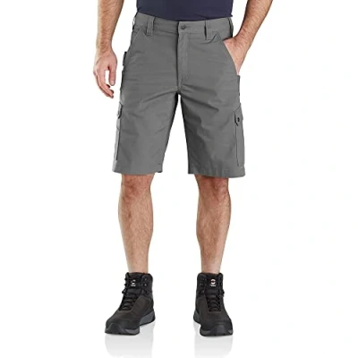 Abbildung von Carhartt Herren Relaxed Fit Stretch Ripstop Cargo Shorts Arbeits T Shirt Steel Gr. W32