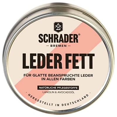 Abbildung von Schrader Lederfett farblos Lederpflege für Glattleder, Schuhe, Motorradkleidung Imprägniermittel, schützt und nährt 200ml Made in Germany