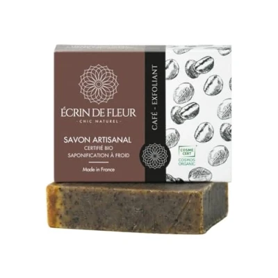 Abbildung von Écrin de Fleur Bio Kaffee seife hergestellt mit frisch gebrühtem für unreine Haut, 1x90g