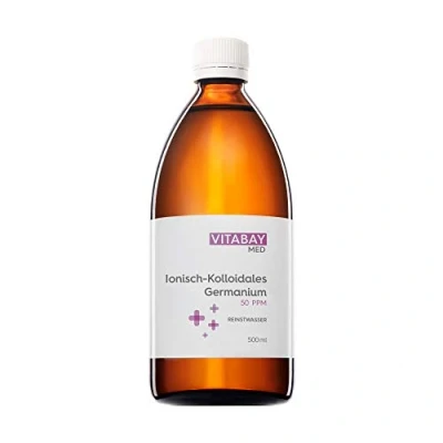 Abbildung von Vitabay Kolloidales Germanium 50 PPM 500 ml Hochdosiert Reinheitsstufe 99,99% Braunglasflasche