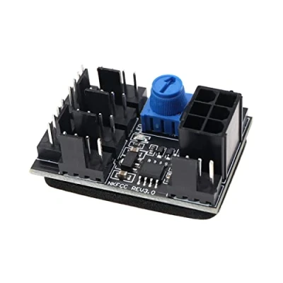 Abbildung von OTOTEC 3 poliger 4 Lüfteradapter PWM PC Chassis Kühler Hub 8 Wege Splitter DC 12 V Geschwindigkeitsregler Governor mit 6 poligem Stromanschluss