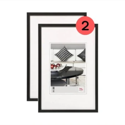 Abbildung von walther design Bilderrahmen schwarz 20 x 30 cm Doppelpack, Chair Alurahmen AJ030BD