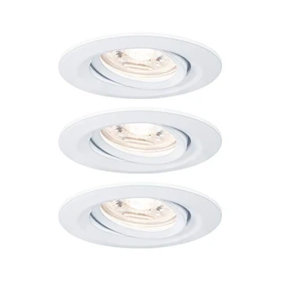 Abbildung von Paulmann 94293 Nova Mini LED Einbauleuchte Coin 3er Set rund schwenkbar 3x4W Deckeneinbaustrahler Weiß matt Einbaulampe Aluminium Warmweiß 2700K