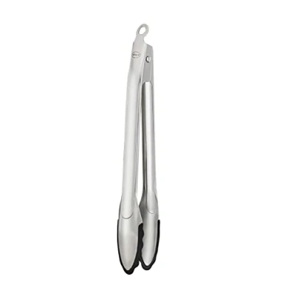 Abbildung von RÖSLE Gourmetzange Silikon, Hochwertige Küchenzange mit Silikonrand und patentiertem Verschlusssystem zum Grillen, Kochen Servieren, 30 cm, Edelstahl 18/10, Spülmaschinengeeignet