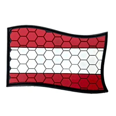Abbildung von Österreich Österreicher Bienenwabe Flagge Cosplay Airsoft PVC Klett Emblem Abzeichen Patch