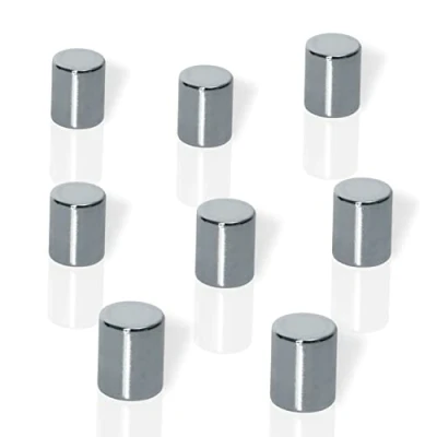 Abbildung von Be!Board B3103 NeoDym Magnete für Glas Magnettafeln, Whiteboards, stark, 8er Set, Zylinderform, Ø 8x10 mm, silber